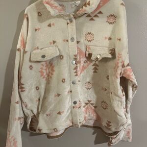 Simply Southern Cream and Pink Teddy‎ Jacket